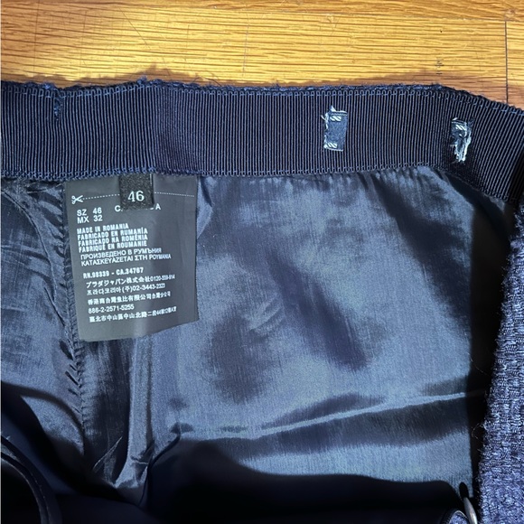 Prada 100% Silk Blue Woven Skirt - Picture 3 of 8